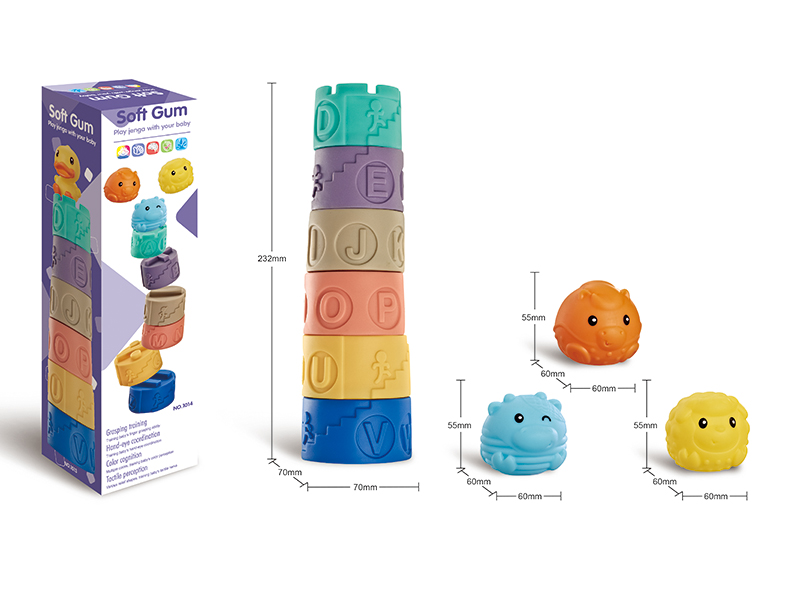 Soft Plastic Animals Jenga