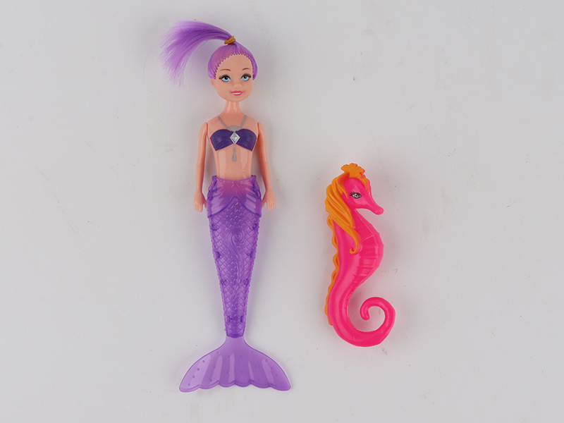 19.5cm Mermaid With Light + Seahorse