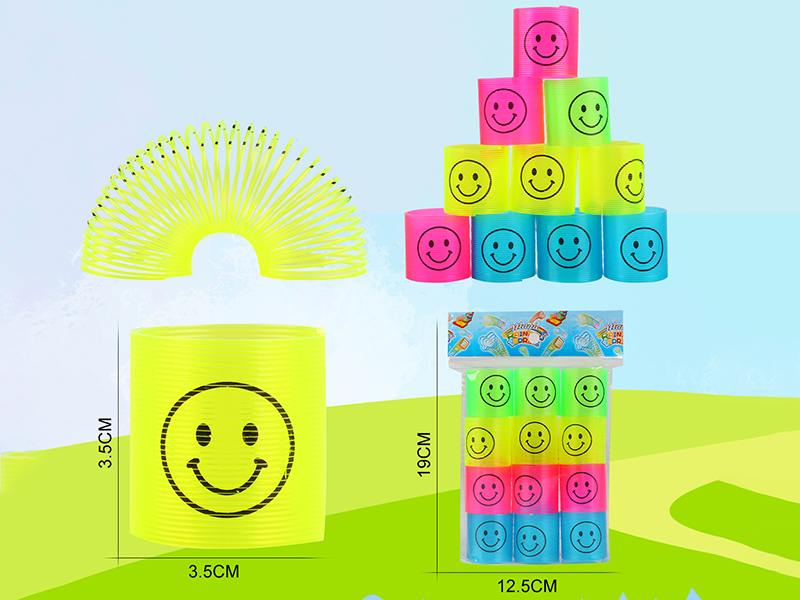 Transparent Four Color Pad Printing Smiley Face Rainbow Circle 12PCS