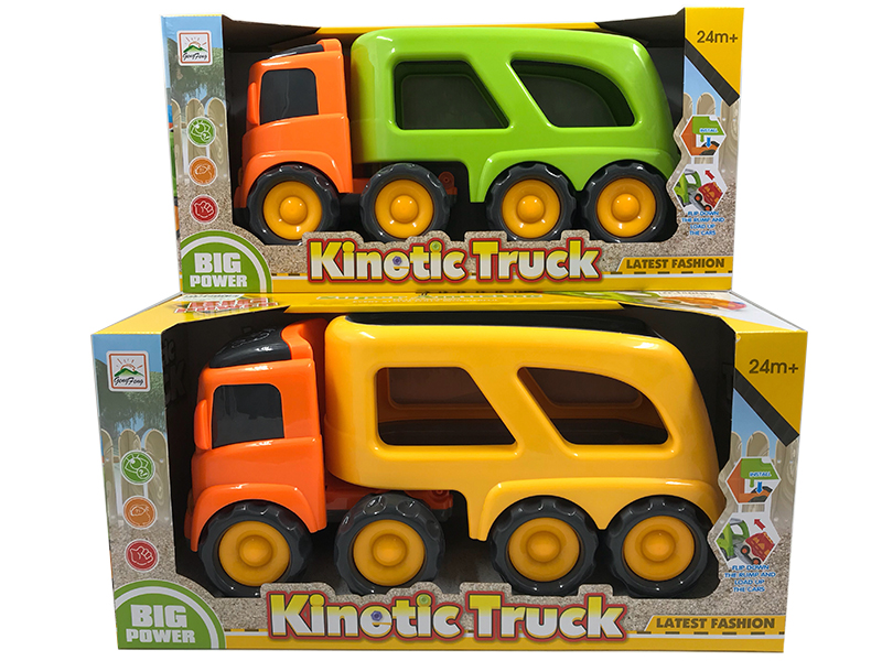Friction Cartoon Trailer Transport Car With Light And Music