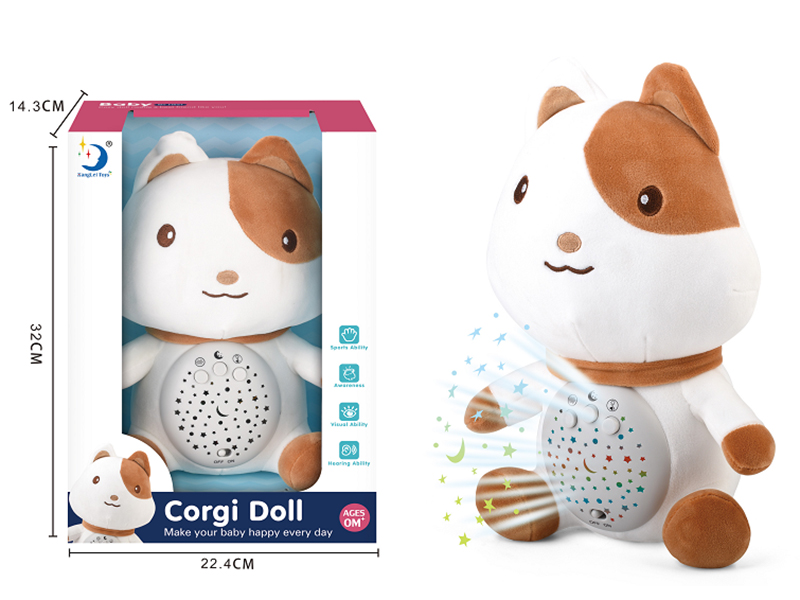 Plush Corgi With Light And Music