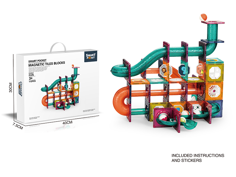 112pcs Magnetic Tiles Building Blocks