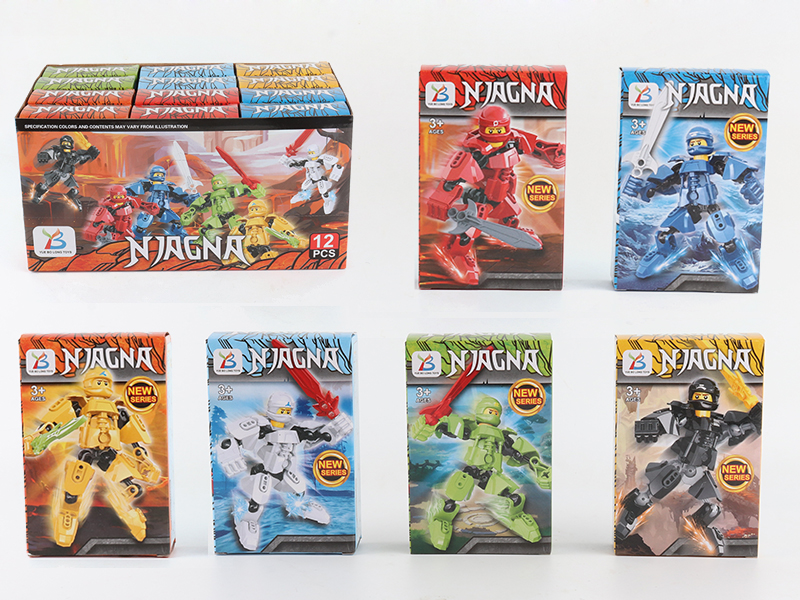 Ninja  (Transfiguration Robot) Building Blocks 12 Small Color Box