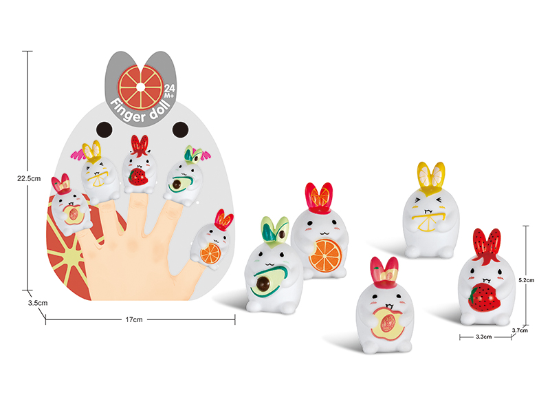 Soft Plastic Fruit Rabbit Finger Doll
