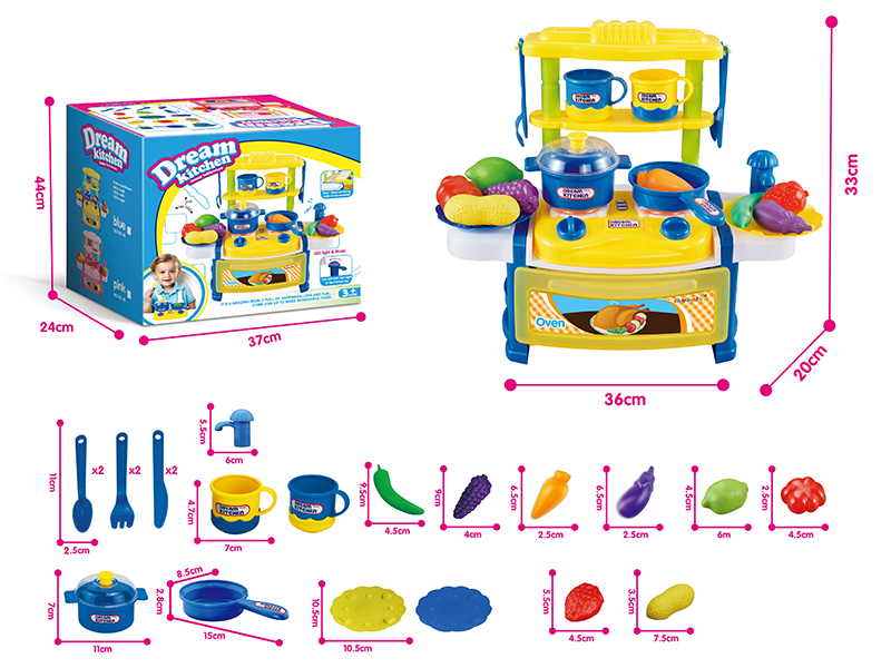 Blue Kitchen With Tableware