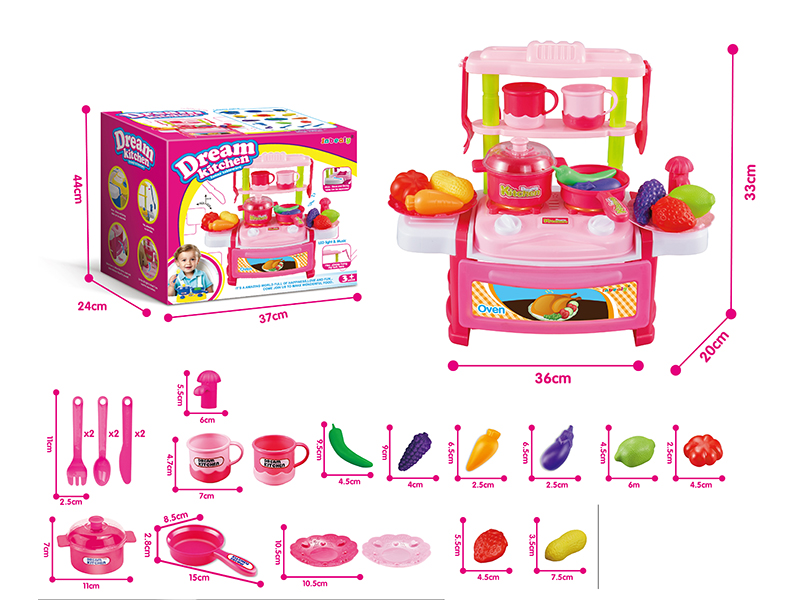 Pink Kitchen With Tableware