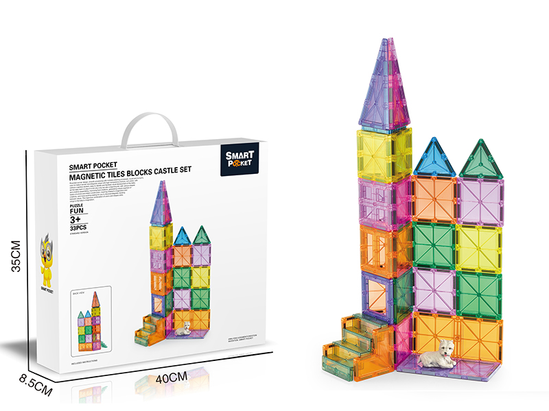 Magnetic Tiles Building Blocks Castle Set 33pcs