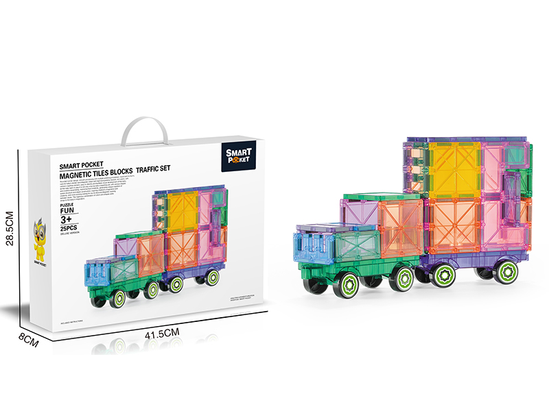 Magnetic Tiles Building Blocks Traffic Set 25pcs