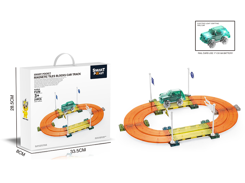 Magnetic Tiles Building Blocks Car Track 21pcs