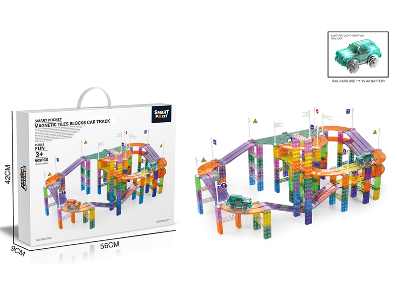 Magnetic Tiles Building Blocks Car Track 509pcs