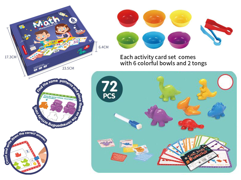 Math Manipulatives Set(Dinosaur)72PCS