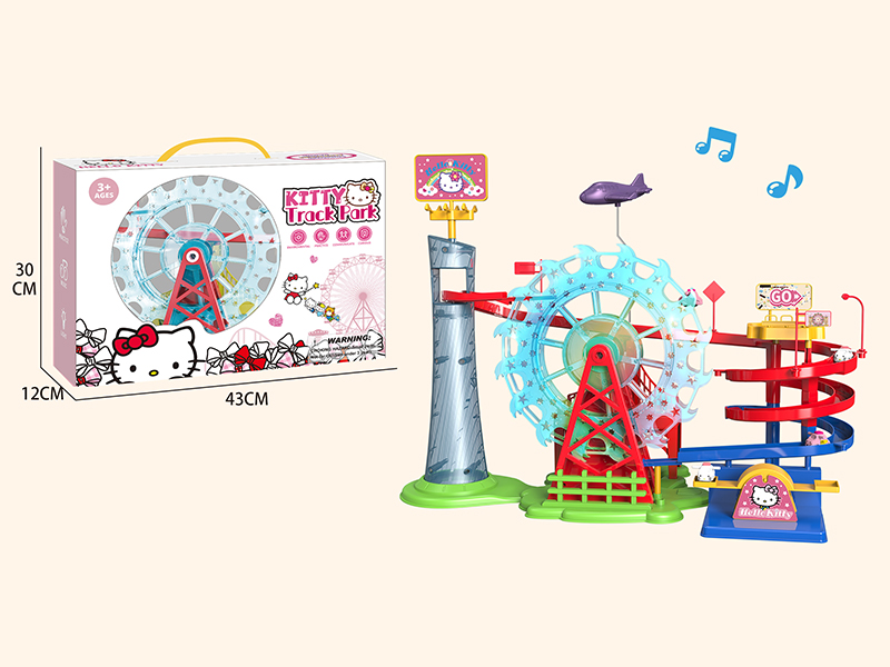 Hello Kitty Ferris Wheel & Assembly Track Series With Light And Music