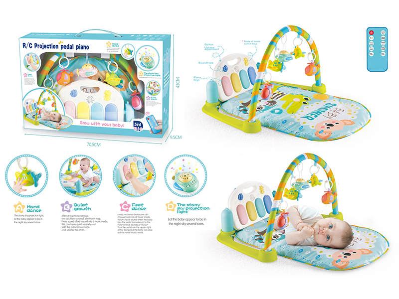 Koala Pedal Piano Fitness Blanket (With Remote Controller,Projection Airplane)