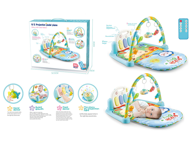 Penguin Pedal Piano Fitness Blanket (With Remote Controller,Projection Airplane)