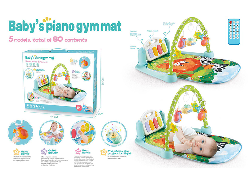 Zebra Piano Fitness Blanket (With Projection Airplane)