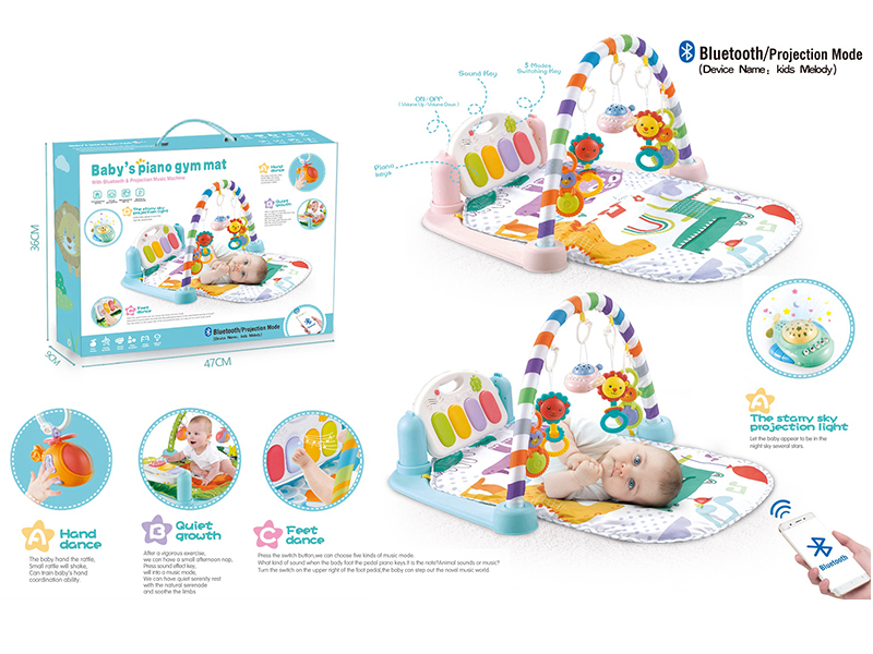 Crocodile Pedal Piano Fitness Blanket(With Blue-Tooth Projection Airplane)