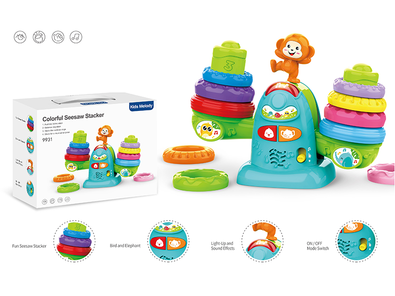 Colorful Balance Seesaw With Light And Music