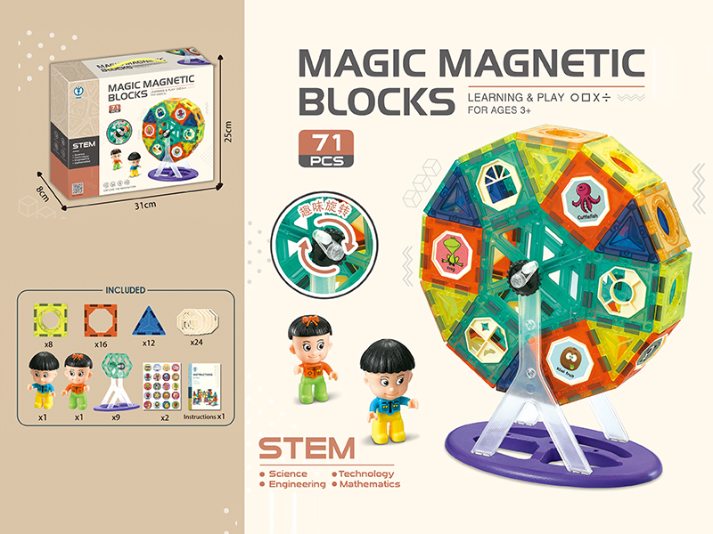 Magnetic Ferris Wheel Building Blocks 71pcs