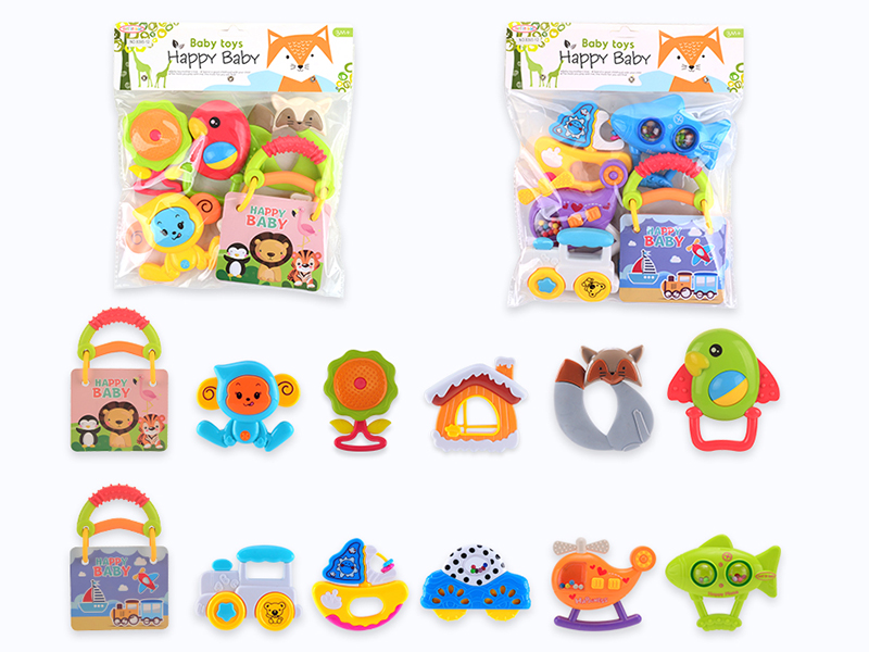 5pcs Baby Rattles + Card