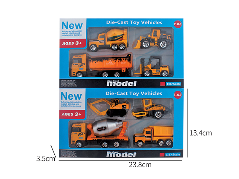 4pcs Alloy Slide Engineering Truck