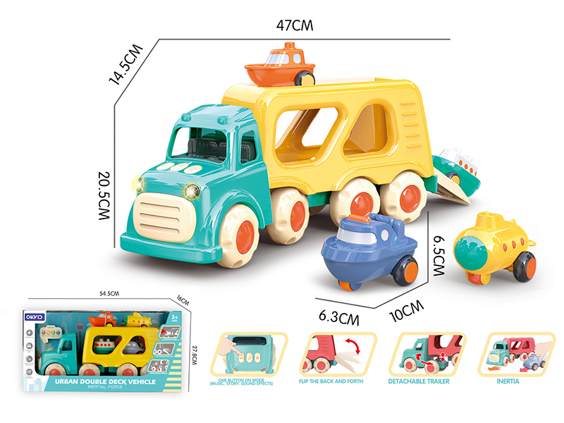 Urban Double-Deck Carrier Trailer + 4 Friction Boats