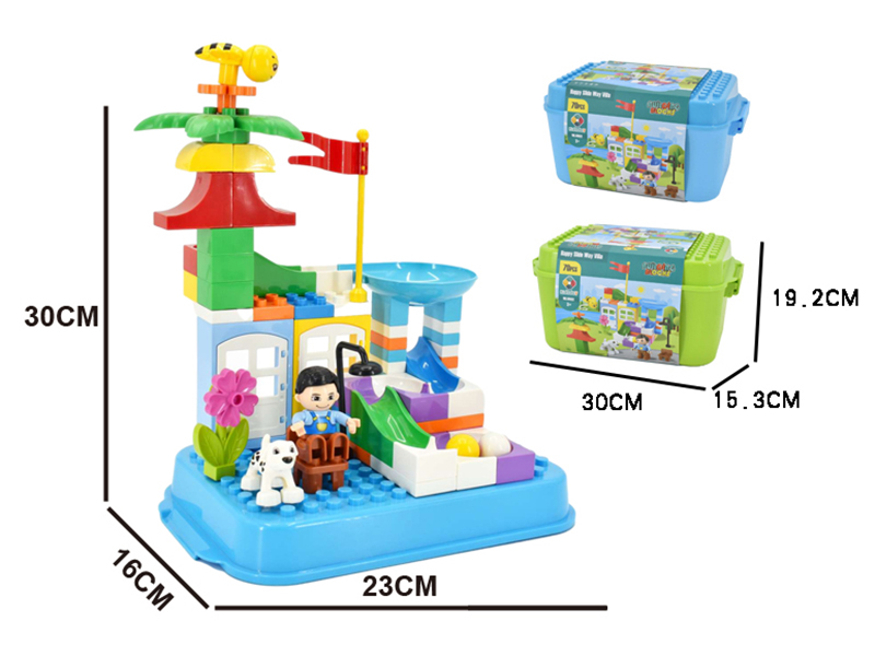 DIY Building Blocks Villa Slideway 70PCS