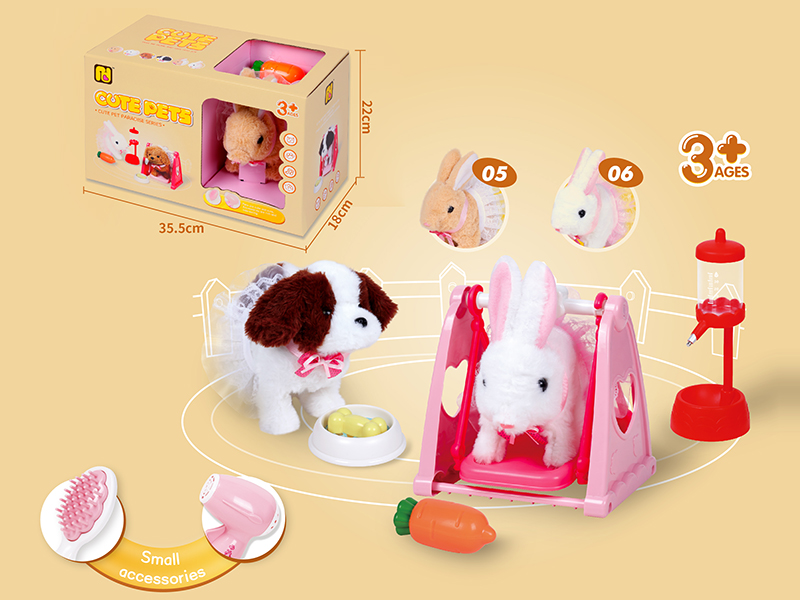 Cute Rabblt And Swing Set