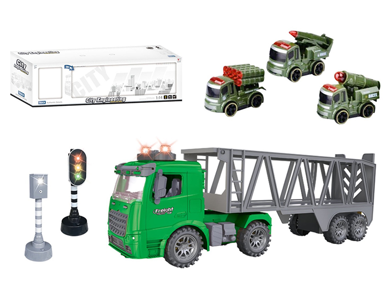 Friction Military Trailer(With Light And Music)