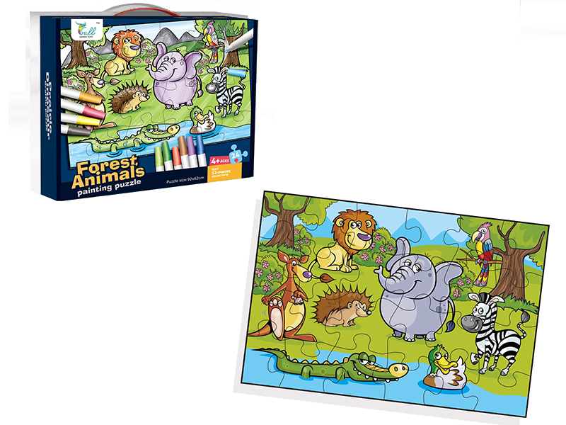 24PCS Forest Animals Painting Puzzle