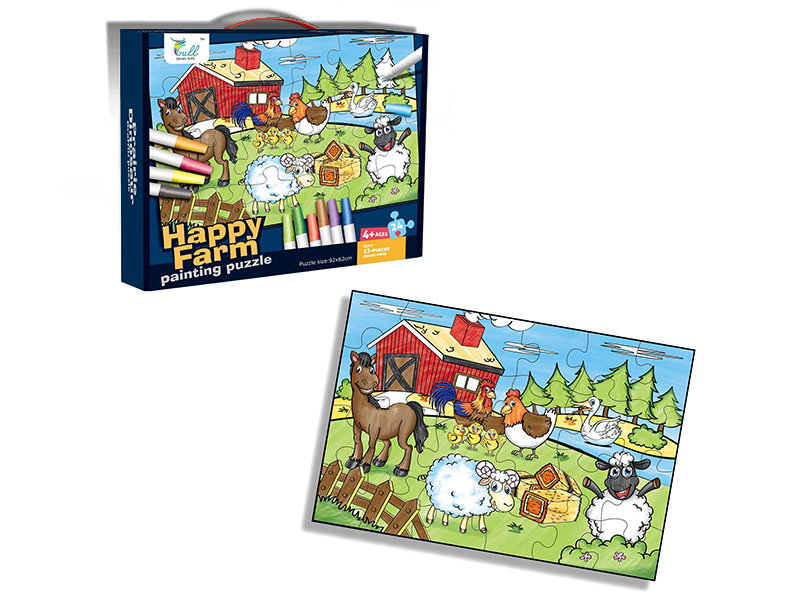 24PCS Happy Farm Painting Puzzle