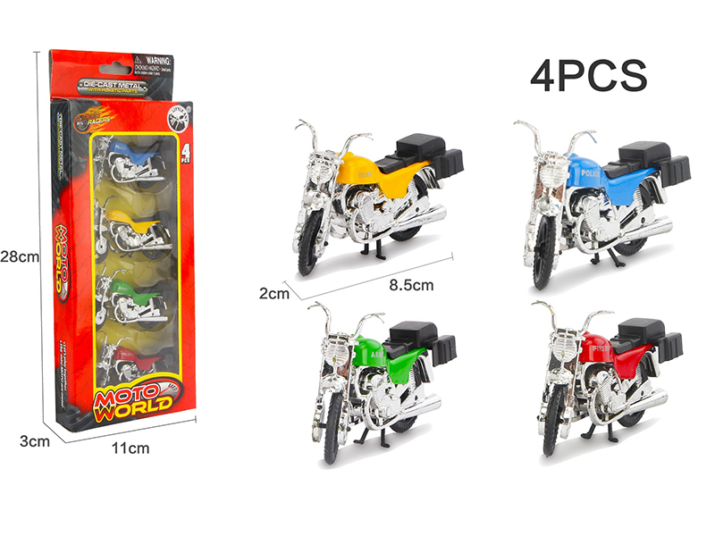Slide Alloy Motorcycle 4pcs