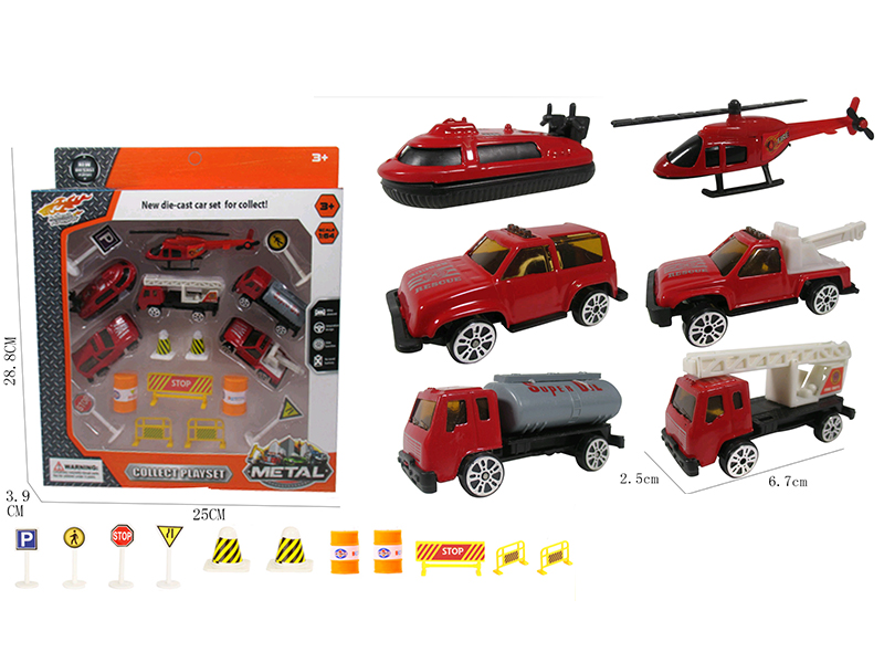 1:64 Alloy Fire Engine Set