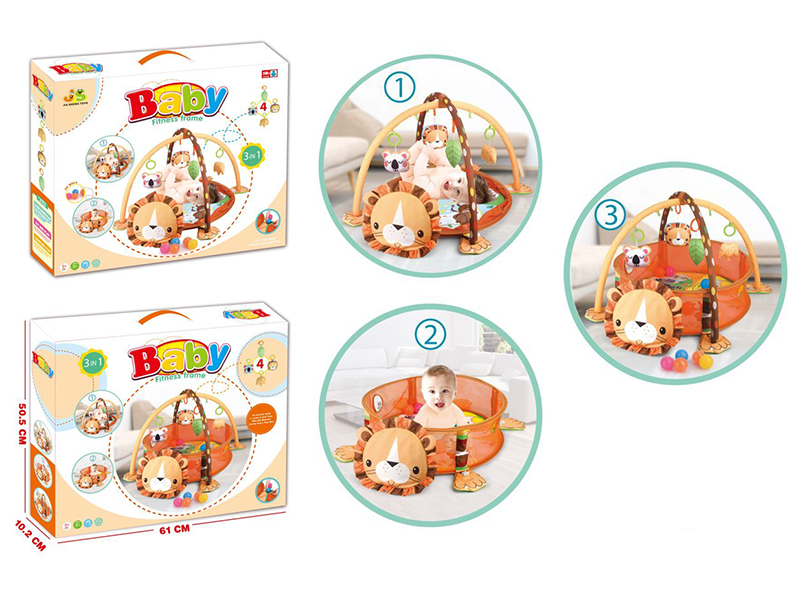 3 In 1 Lion Play Mat With 30 Ocean Balls