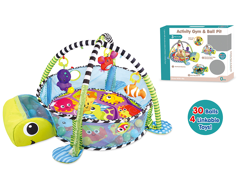 3 In 1 Turtle Ball Pool With 30pcs 5cm Ocean Balls