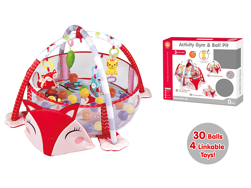 3 In 1 Fox Fitness Blanket Ball Pool With 30pcs 5cm Ocean Balls