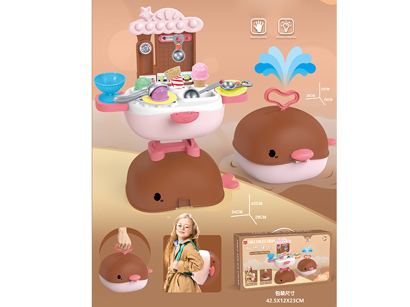 3 In 1 Ice Cream Table +Whale School Bag 27pcs