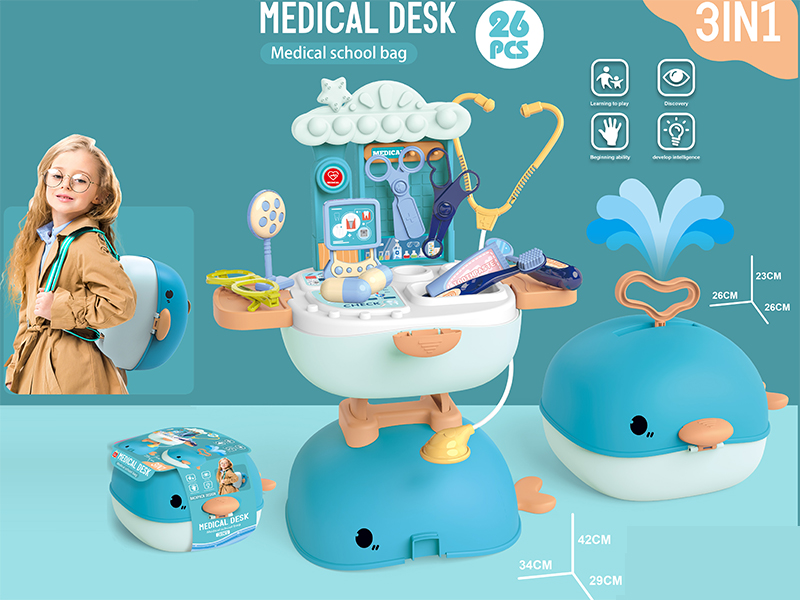 3 In 1 Medical Desk +Whale School Bag 26pcs