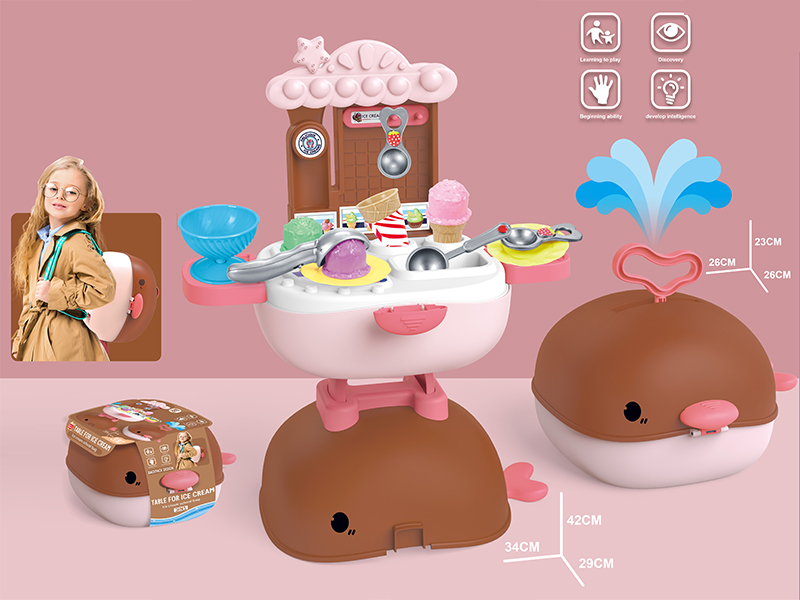 3 In 1 Ice Cream Table +Whale School Bag 27pcs
