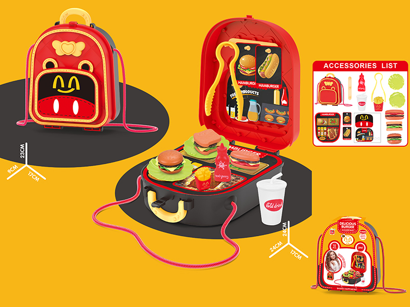 2 In 1 Burger Shop Theme Shoulder Bag 15pcs