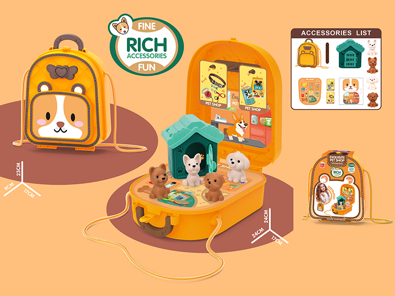 2 In 1 Pet  Shop Theme Shoulder Bag 11pcs