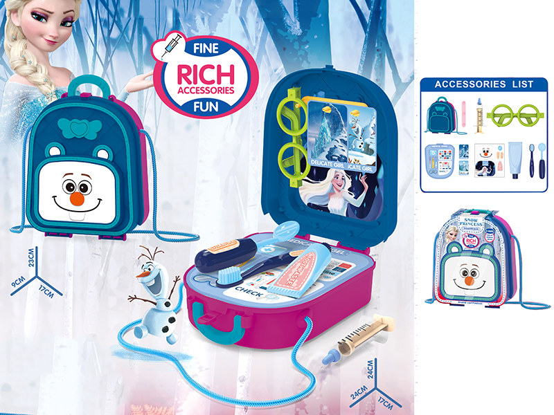 2 In 1 Snow PrincessTheme Shoulder Bag + Medical Table 11pcs