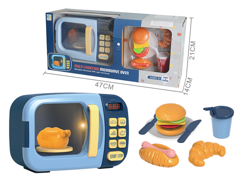 B/O Microwave Oven With Sound And Light(Including Food Accessories + Roast Chicken )10pcs