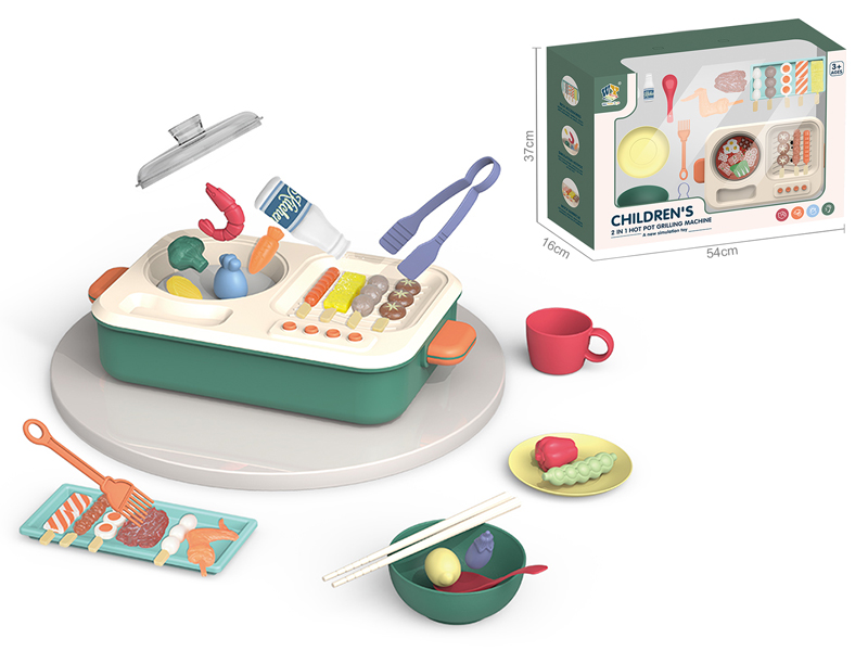 2 In 1 Hot Pot Grilling Machine Set 31pcs