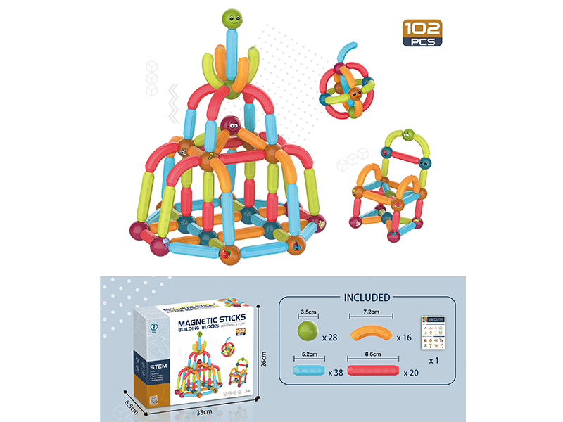 Magnetic Sticks Building Blocks 102PCS