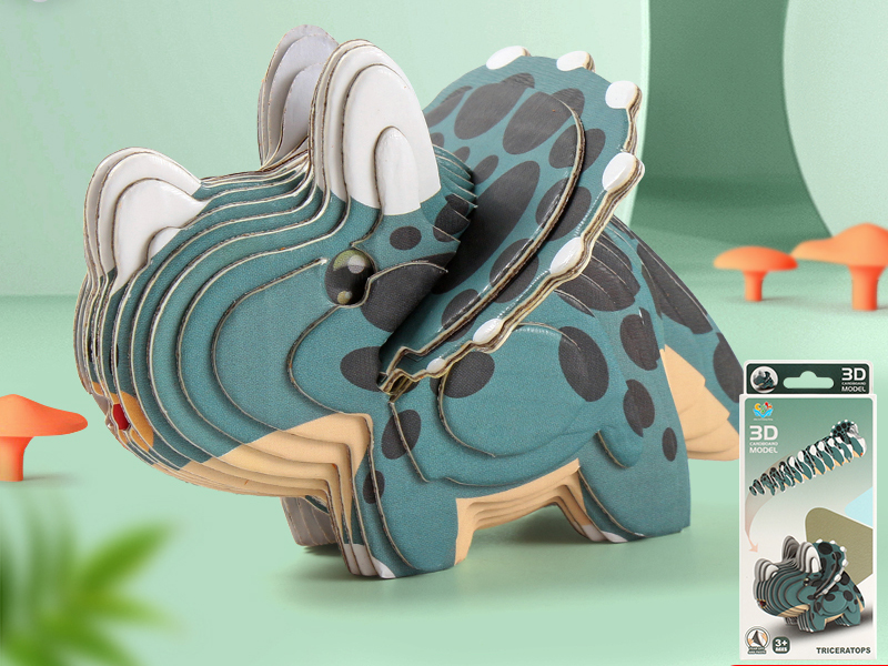 DIY 3D Cardboard Model Puzzle Triceratops