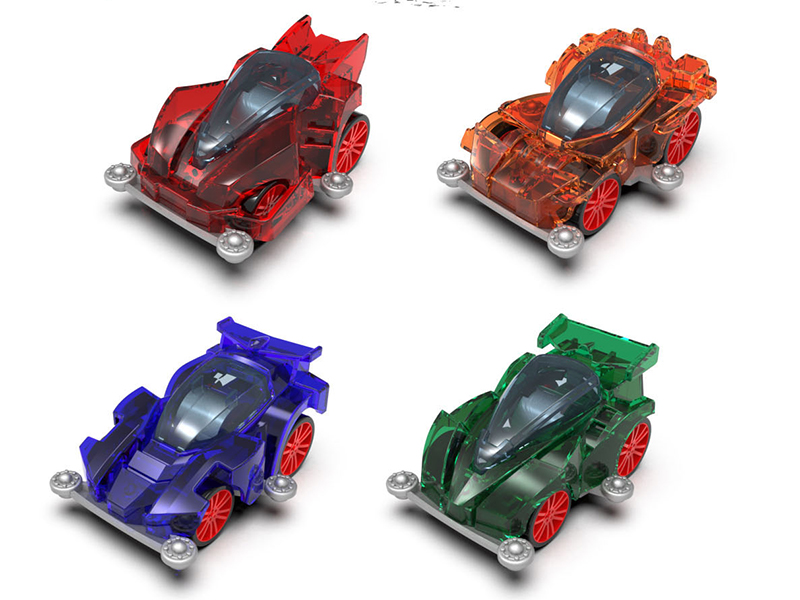 Transparent Pull Back Four-Wheel Drive Car