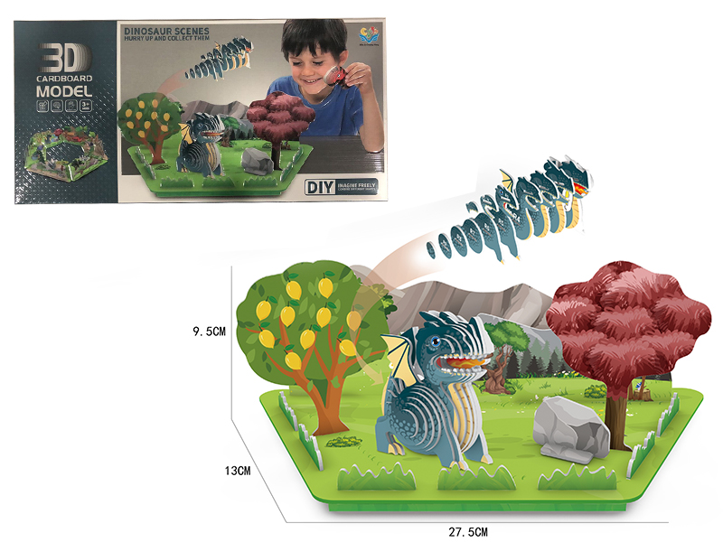Flying Dragon Scenes 3D Cardboard Model Puzzle