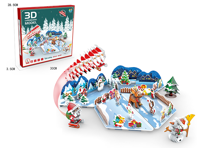 Christmas  Scenes 3D Cardboard Model Puzzle