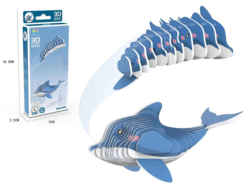 3D Cardboard Model Puzzle -Dolphin