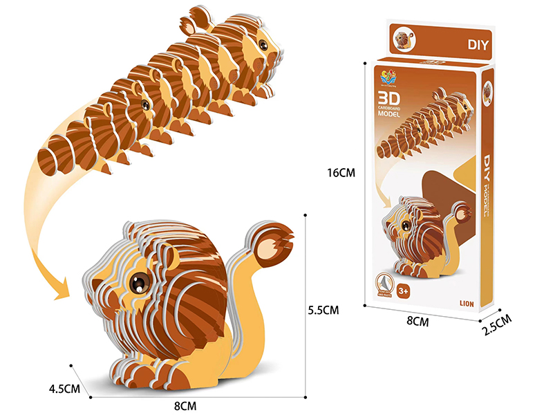 3D Cardboard Model Puzzle -Lion